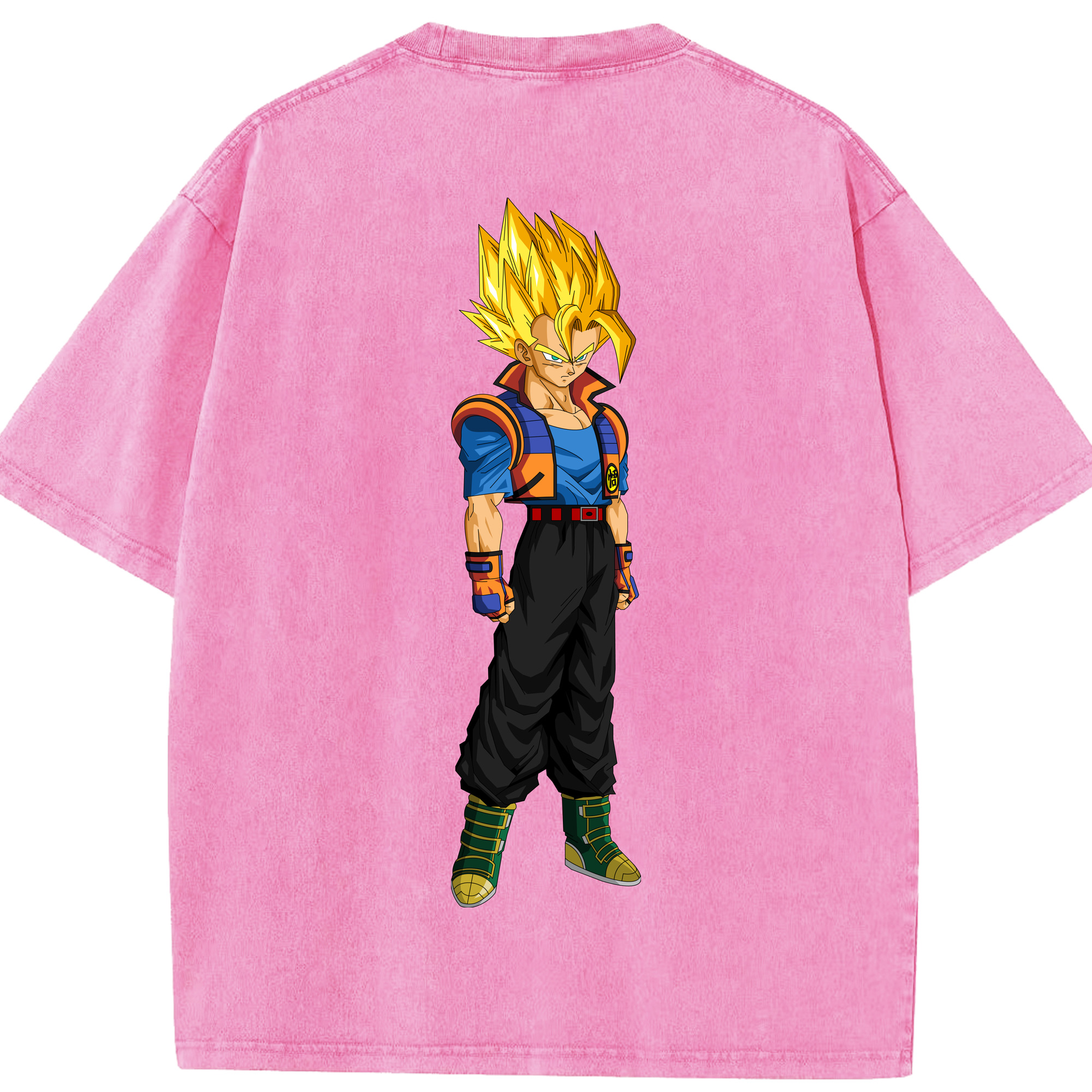 （画像用） ドラゴンボール ベジータ四世（Bejīta Yonsei）DRAGON BALL Vegeta IV 綿100% ヴィンテージ風 半袖Tシャツ（背面プリント）